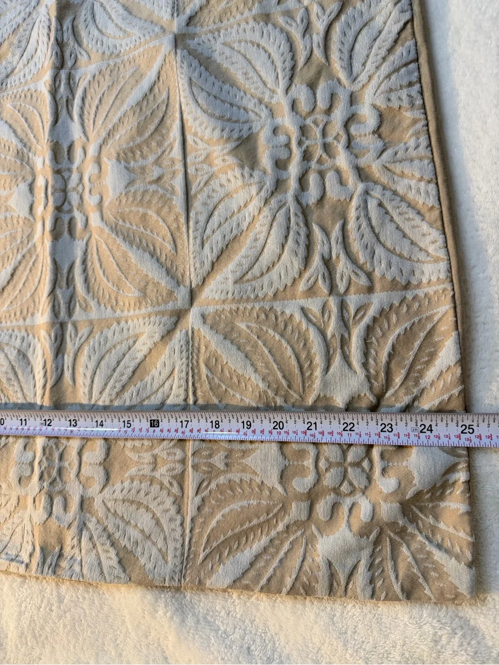 Martha Stewart Collection Euro Sham Embossed Quilt-Style Taupe Cream Replacement